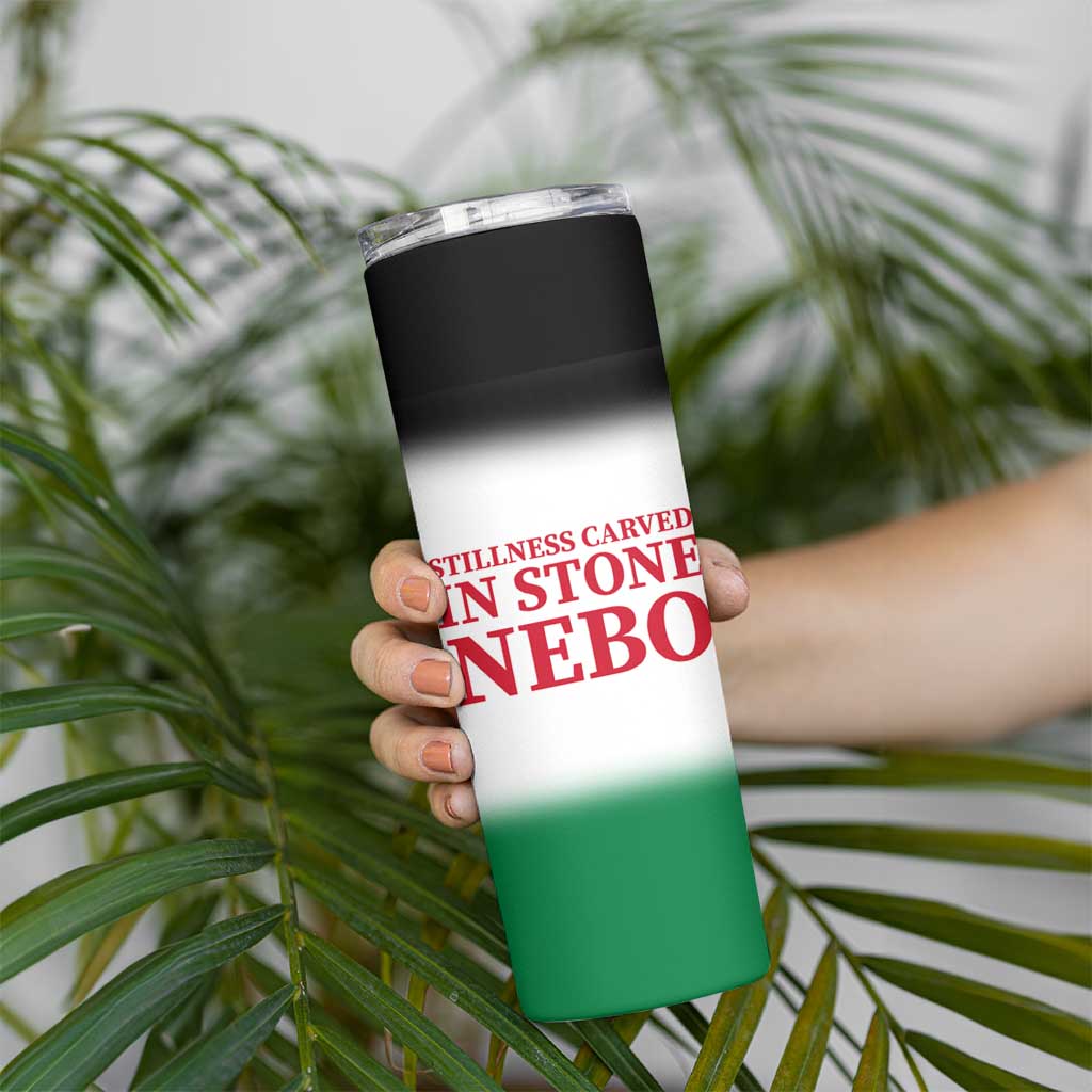 Jordan Nebo Mountain Skinny Tumbler with Ibex and Desert Rock Landscape