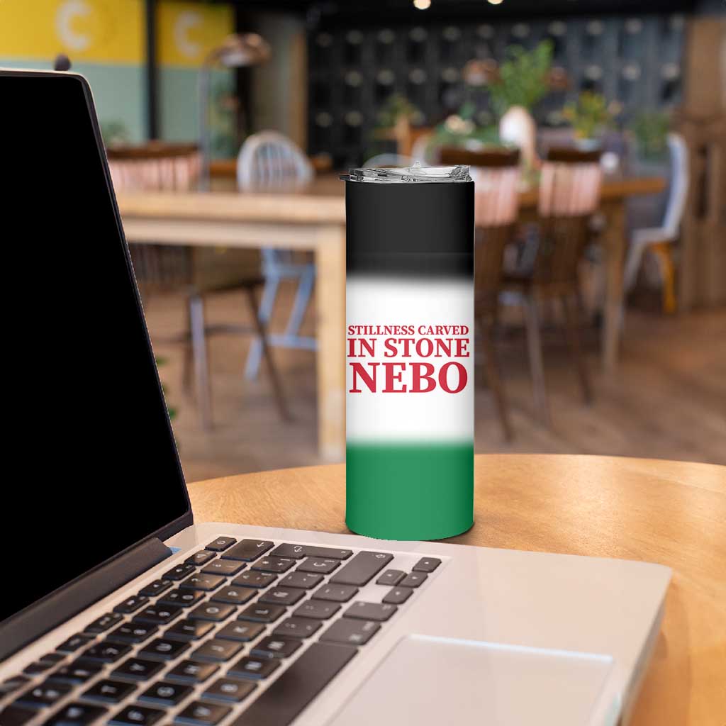 Jordan Nebo Mountain Skinny Tumbler with Ibex and Desert Rock Landscape