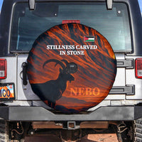 Jordan Nebo Mountain Spare Tire Cover with Ibex and Desert Rock Landscape