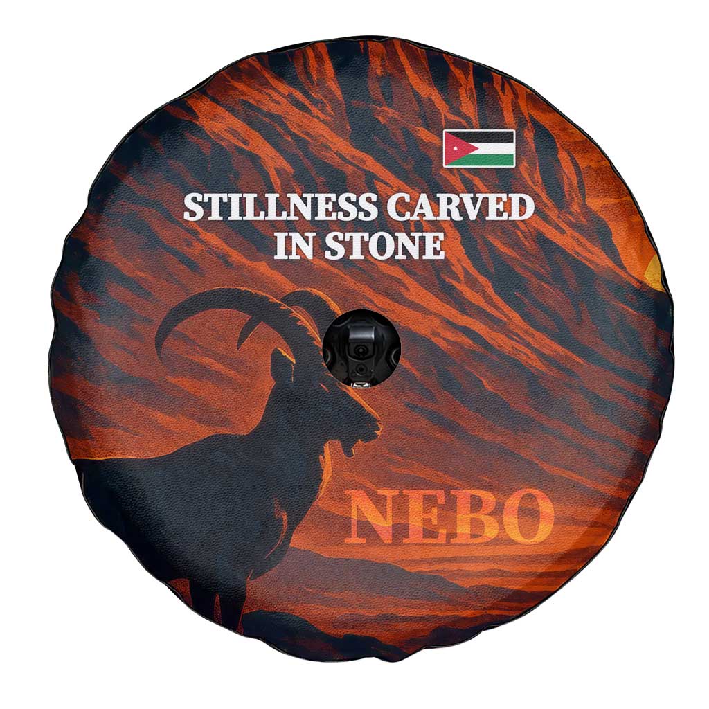 Jordan Nebo Mountain Spare Tire Cover with Ibex and Desert Rock Landscape