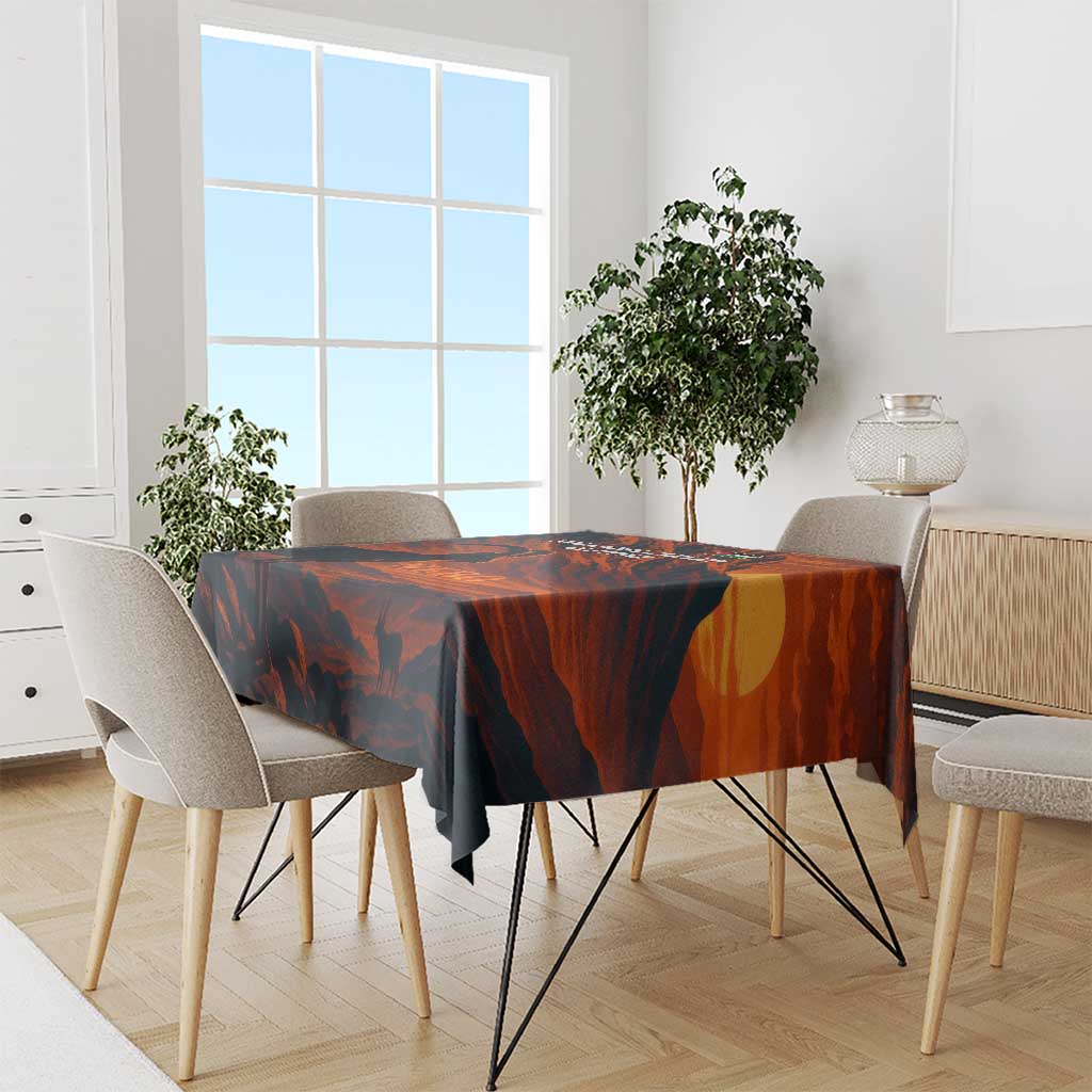 Jordan Nebo Mountain Tablecloth with Ibex and Desert Rock Landscape