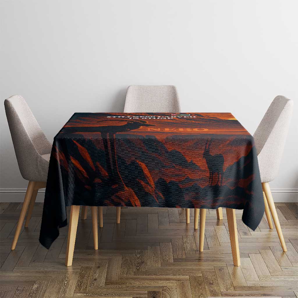 Jordan Nebo Mountain Tablecloth with Ibex and Desert Rock Landscape