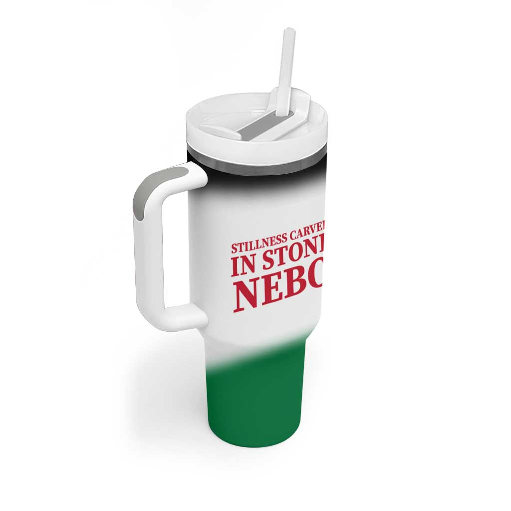 Jordan Nebo Mountain Tumbler With Handle with Ibex and Desert Rock Landscape