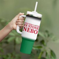 Jordan Nebo Mountain Tumbler With Handle with Ibex and Desert Rock Landscape