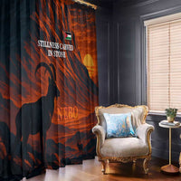 Jordan Nebo Mountain Window Curtain with Ibex and Desert Rock Landscape