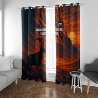 Jordan Nebo Mountain Window Curtain with Ibex and Desert Rock Landscape