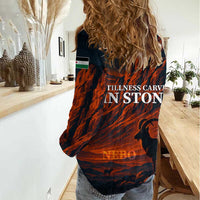 Jordan Nebo Mountain Women Casual Shirt with Ibex and Desert Rock Landscape