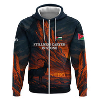 Jordan Nebo Mountain Zip Hoodie with Ibex and Desert Rock Landscape
