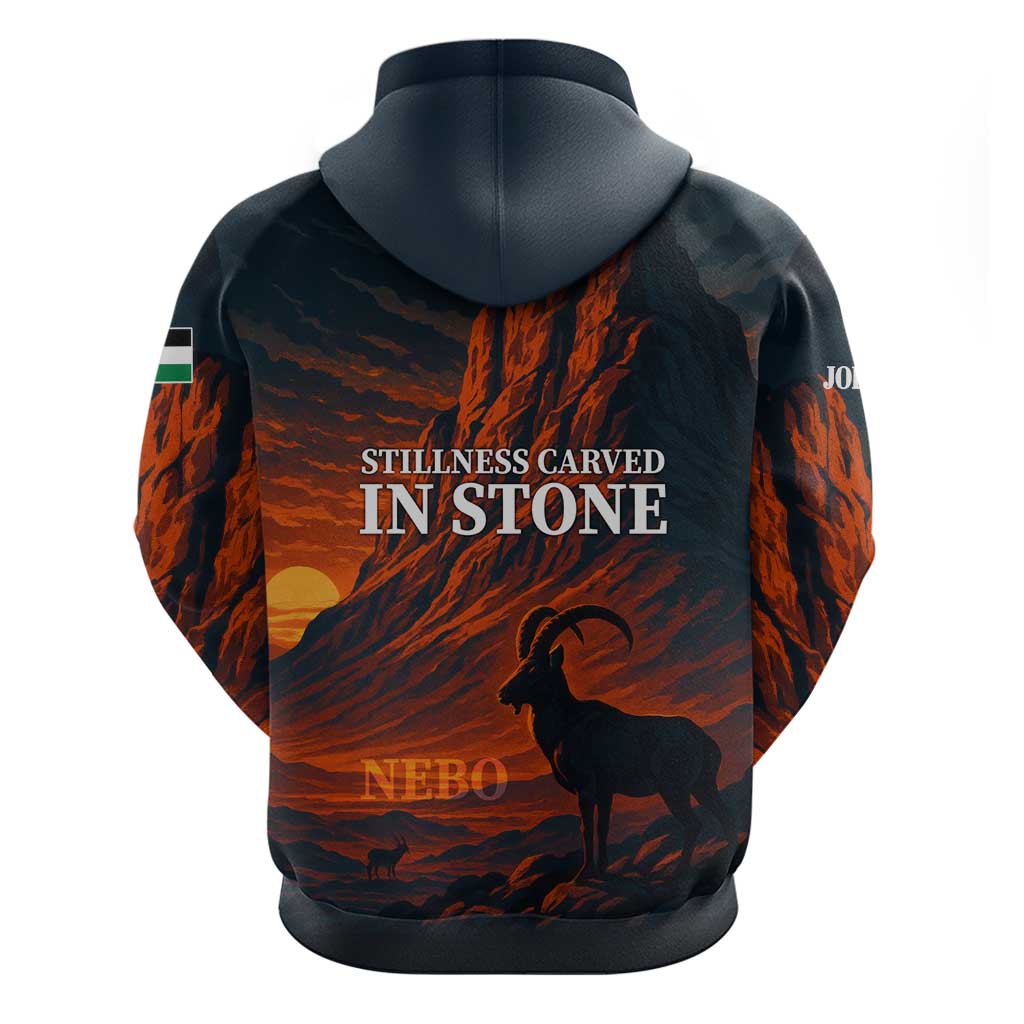 Jordan Nebo Mountain Zip Hoodie with Ibex and Desert Rock Landscape