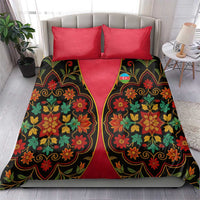 Azerbaijan Folk Floral Bedding Set with Traditional Carpet-Inspired Pattern