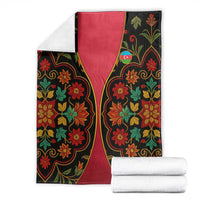 Azerbaijan Folk Floral Blanket with Traditional Carpet-Inspired Pattern
