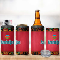 Azerbaijan Folk Floral 4 in 1 Can Cooler Tumbler with Traditional Carpet-Inspired Pattern