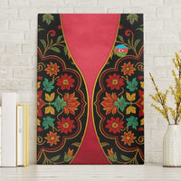 Azerbaijan Folk Floral Canvas Wall Art with Traditional Carpet-Inspired Pattern
