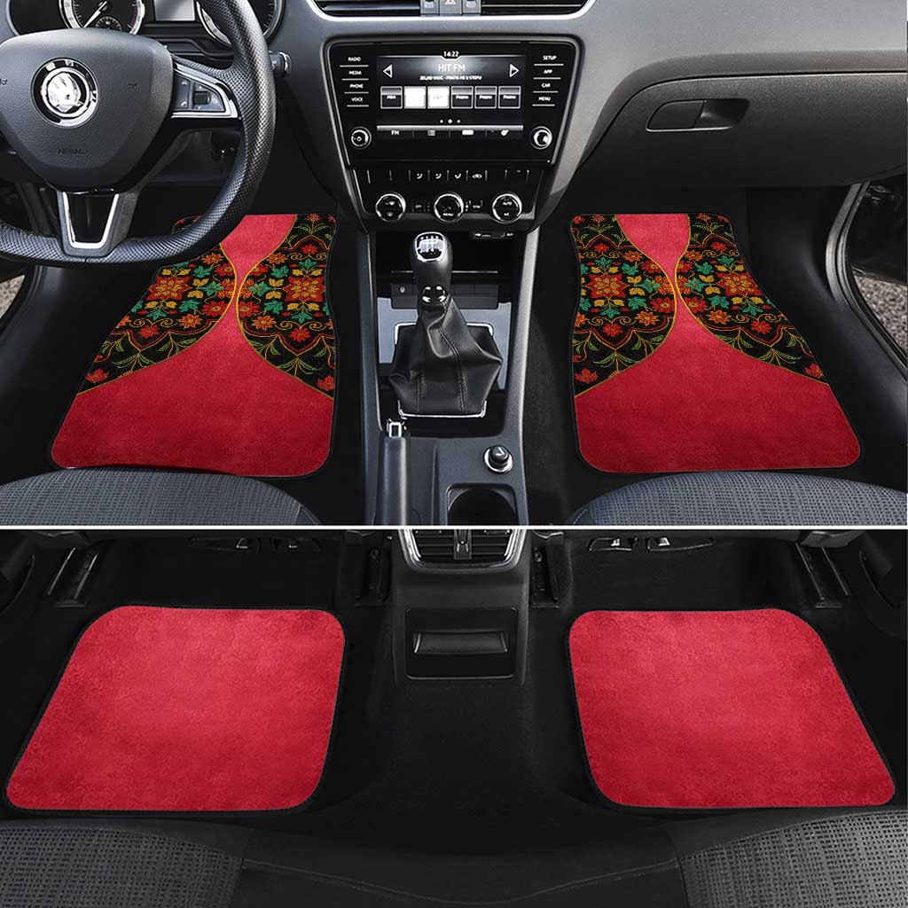 Azerbaijan Folk Floral Car Mats with Traditional Carpet-Inspired Pattern