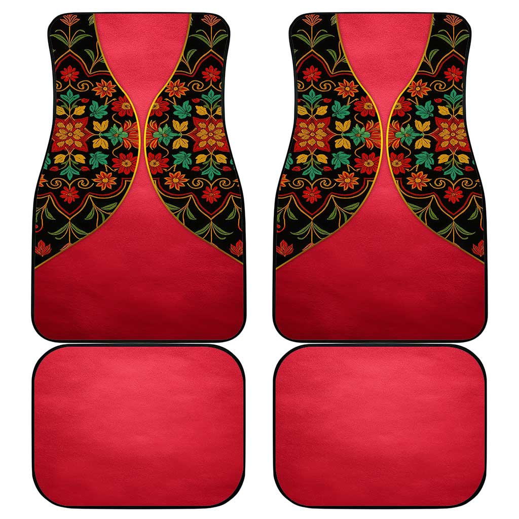 Azerbaijan Folk Floral Car Mats with Traditional Carpet-Inspired Pattern