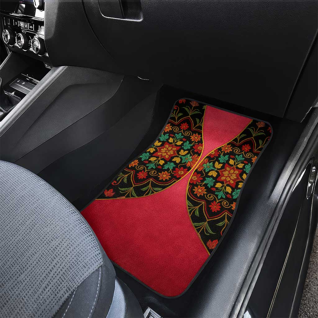 Azerbaijan Folk Floral Car Mats with Traditional Carpet-Inspired Pattern