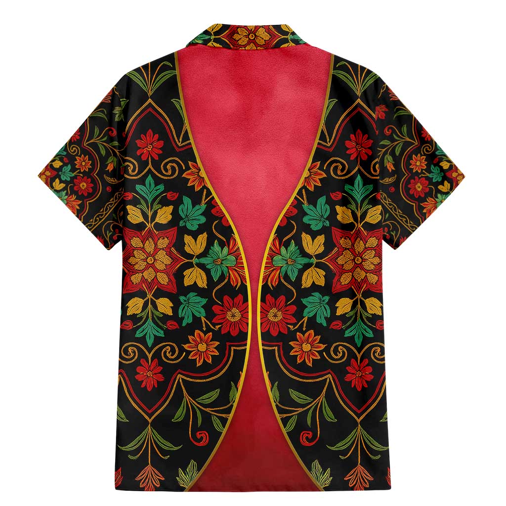 Azerbaijan Folk Floral Family Matching Mermaid Dress and Hawaiian Shirt with Traditional Carpet-Inspired Pattern