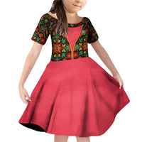 Azerbaijan Folk Floral Family Matching Off Shoulder Short Dress and Hawaiian Shirt with Traditional Carpet-Inspired Pattern