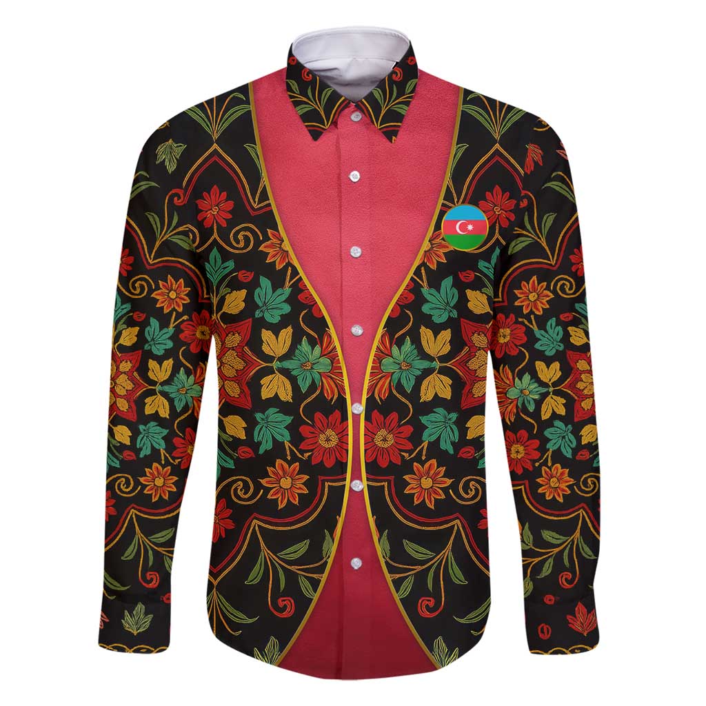 Azerbaijan Folk Floral Family Matching Off Shoulder Short Dress and Hawaiian Shirt with Traditional Carpet-Inspired Pattern