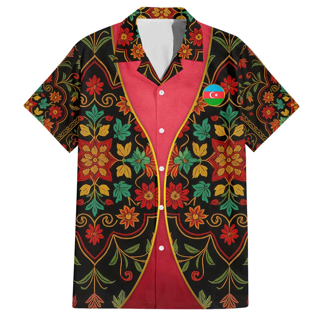 Azerbaijan Folk Floral Family Matching Puletasi and Hawaiian Shirt with Traditional Carpet-Inspired Pattern