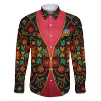 Azerbaijan Folk Floral Family Matching Puletasi and Hawaiian Shirt with Traditional Carpet-Inspired Pattern