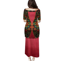 Azerbaijan Folk Floral Family Matching Puletasi and Hawaiian Shirt with Traditional Carpet-Inspired Pattern