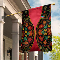 Azerbaijan Folk Floral Garden Flag with Traditional Carpet-Inspired Pattern