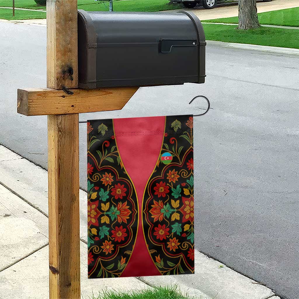 Azerbaijan Folk Floral Garden Flag with Traditional Carpet-Inspired Pattern