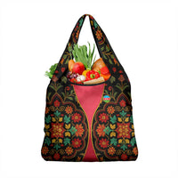 Azerbaijan Folk Floral Grocery Bag with Traditional Carpet-Inspired Pattern