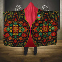 Azerbaijan Folk Floral Hooded Blanket with Traditional Carpet-Inspired Pattern