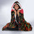 Azerbaijan Folk Floral Hooded Blanket with Traditional Carpet-Inspired Pattern