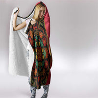 Azerbaijan Folk Floral Hooded Blanket with Traditional Carpet-Inspired Pattern