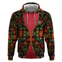 Azerbaijan Folk Floral Hoodie with Traditional Carpet-Inspired Pattern