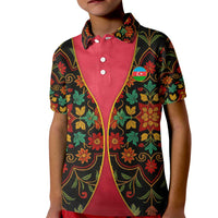 Azerbaijan Folk Floral Kid Polo Shirt with Traditional Carpet-Inspired Pattern