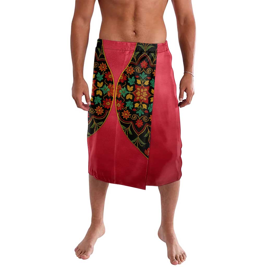 Azerbaijan Folk Floral Lavalava with Traditional Carpet-Inspired Pattern