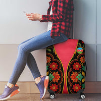 Azerbaijan Folk Floral Luggage Cover with Traditional Carpet-Inspired Pattern
