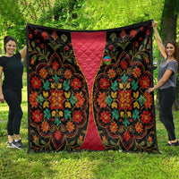 Azerbaijan Folk Floral Quilt with Traditional Carpet-Inspired Pattern