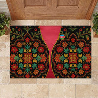 Azerbaijan Folk Floral Rubber Doormat with Traditional Carpet-Inspired Pattern