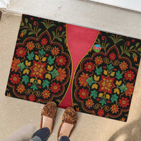 Azerbaijan Folk Floral Rubber Doormat with Traditional Carpet-Inspired Pattern