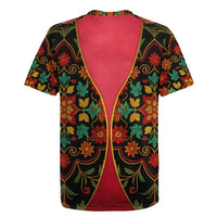 Azerbaijan Folk Floral Rugby Jersey with Traditional Carpet-Inspired Pattern