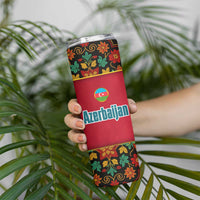 Azerbaijan Folk Floral Skinny Tumbler with Traditional Carpet-Inspired Pattern