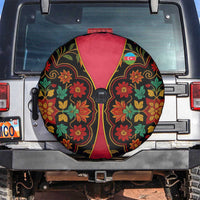 Azerbaijan Folk Floral Spare Tire Cover with Traditional Carpet-Inspired Pattern