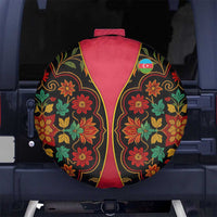 Azerbaijan Folk Floral Spare Tire Cover with Traditional Carpet-Inspired Pattern