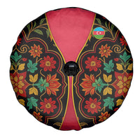 Azerbaijan Folk Floral Spare Tire Cover with Traditional Carpet-Inspired Pattern