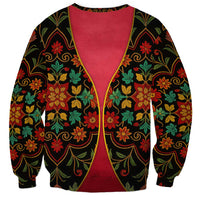 Azerbaijan Folk Floral Sweatshirt with Traditional Carpet-Inspired Pattern