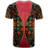 Azerbaijan Folk Floral T Shirt with Traditional Carpet-Inspired Pattern