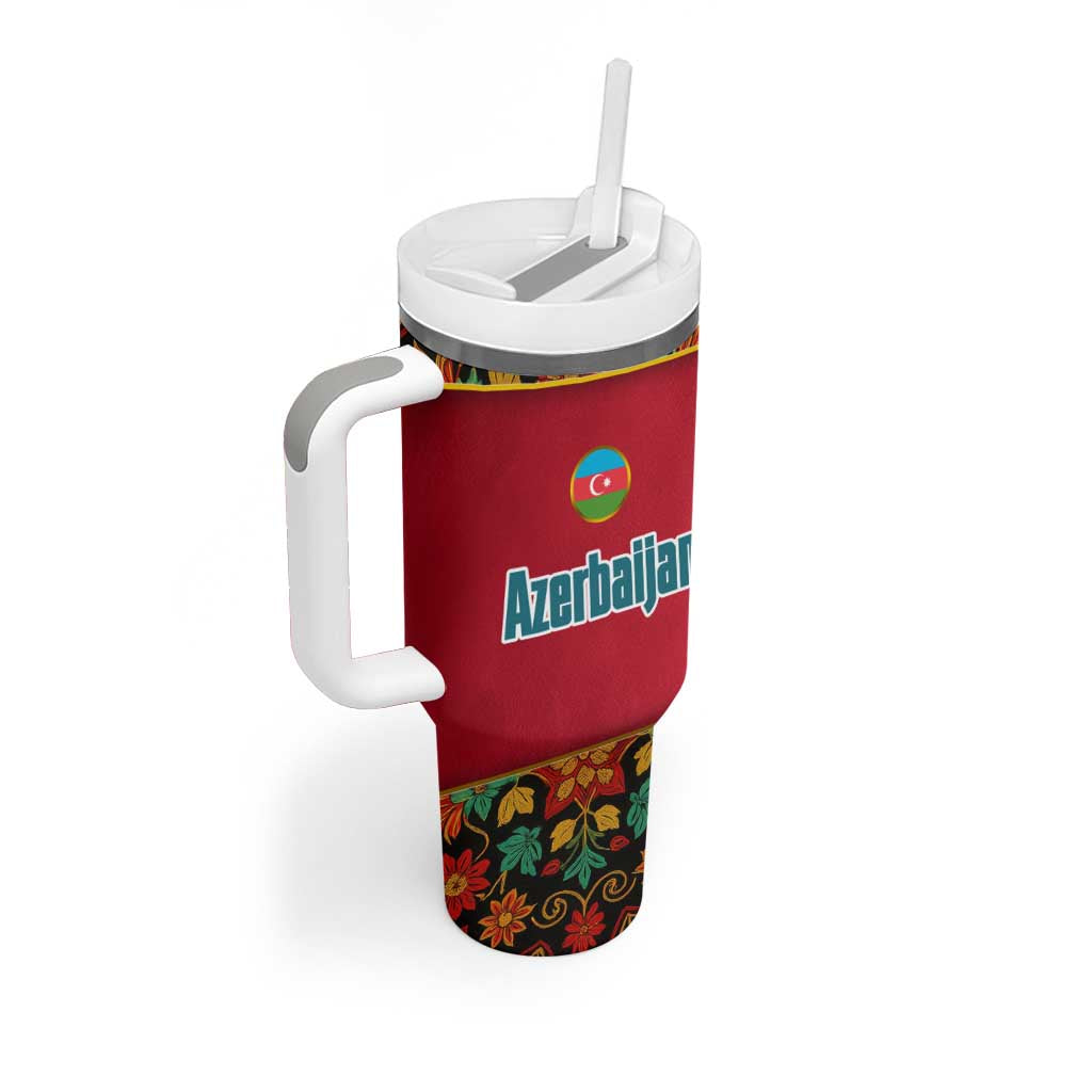 Azerbaijan Folk Floral Tumbler With Handle with Traditional Carpet-Inspired Pattern