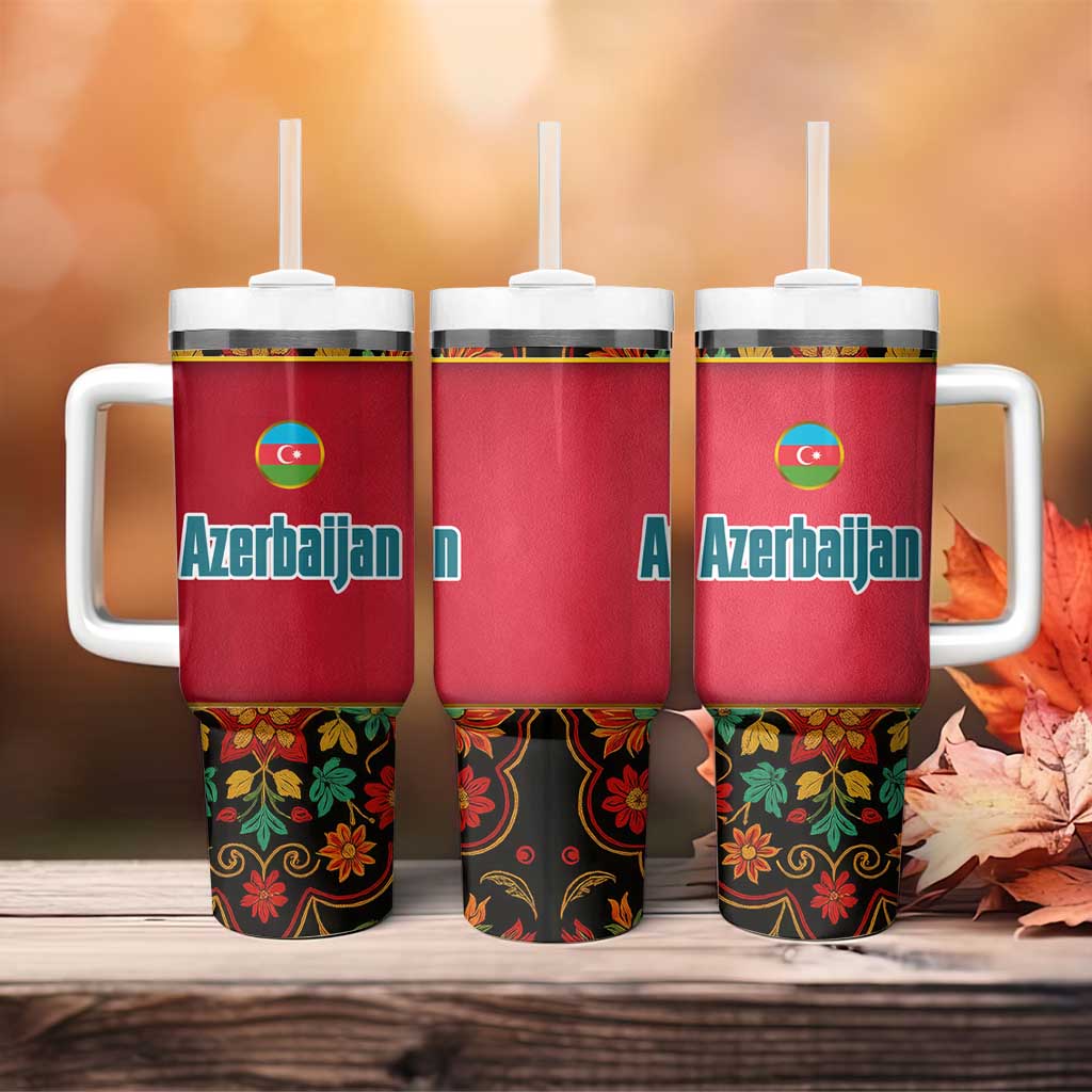 Azerbaijan Folk Floral Tumbler With Handle with Traditional Carpet-Inspired Pattern