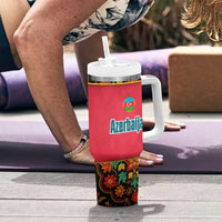 Azerbaijan Folk Floral Tumbler With Handle with Traditional Carpet-Inspired Pattern