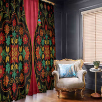 Azerbaijan Folk Floral Window Curtain with Traditional Carpet-Inspired Pattern